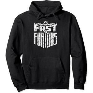 Universal Studios Fast and Furious Shield Logo Black Hoodie Men Sz 2XL